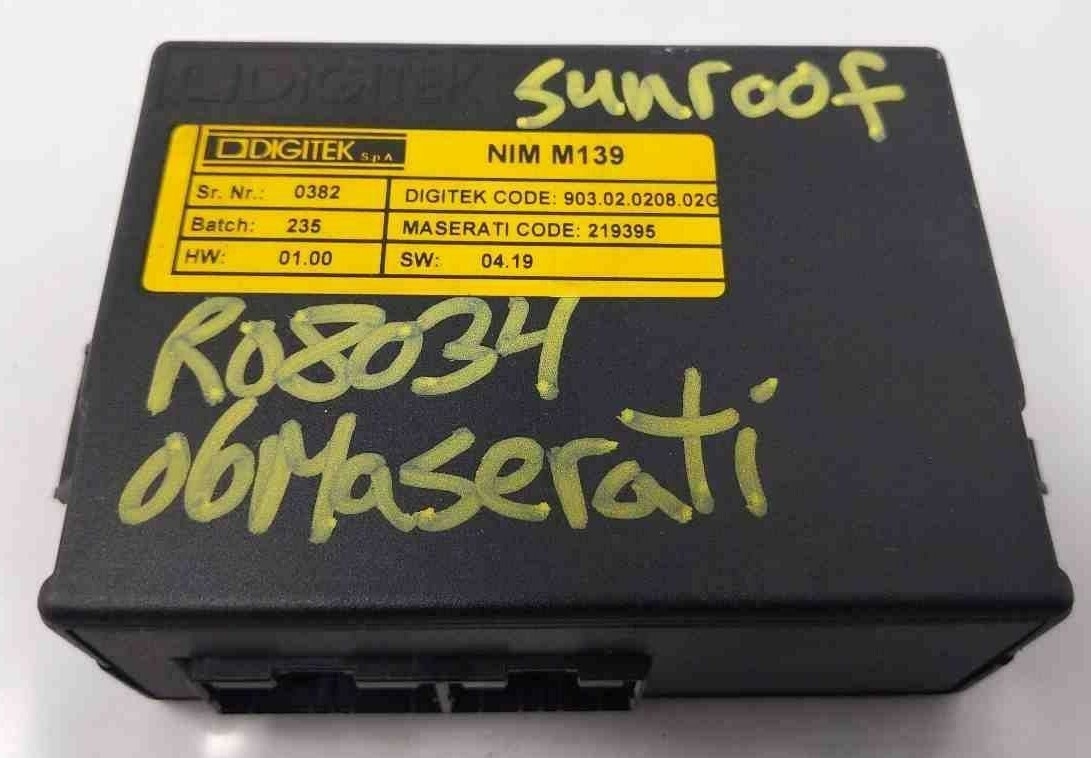 2006 MASERATI QUATTROPORTE SEDAN SUNROOF CONTROL MODULE 219315 90302020802G M139