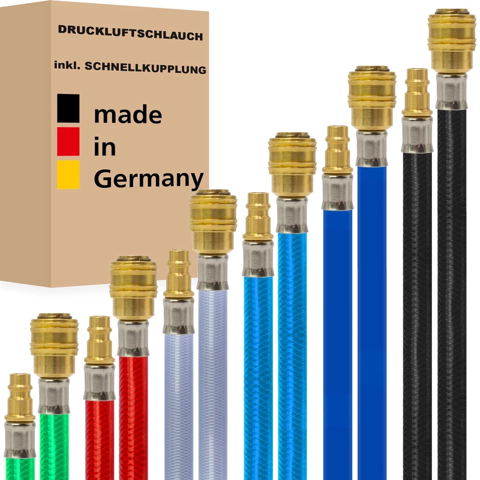 AWM Druckluftschlauch inkl. Schnellkupplung 1/4" Druckschlauch Luftschlauch