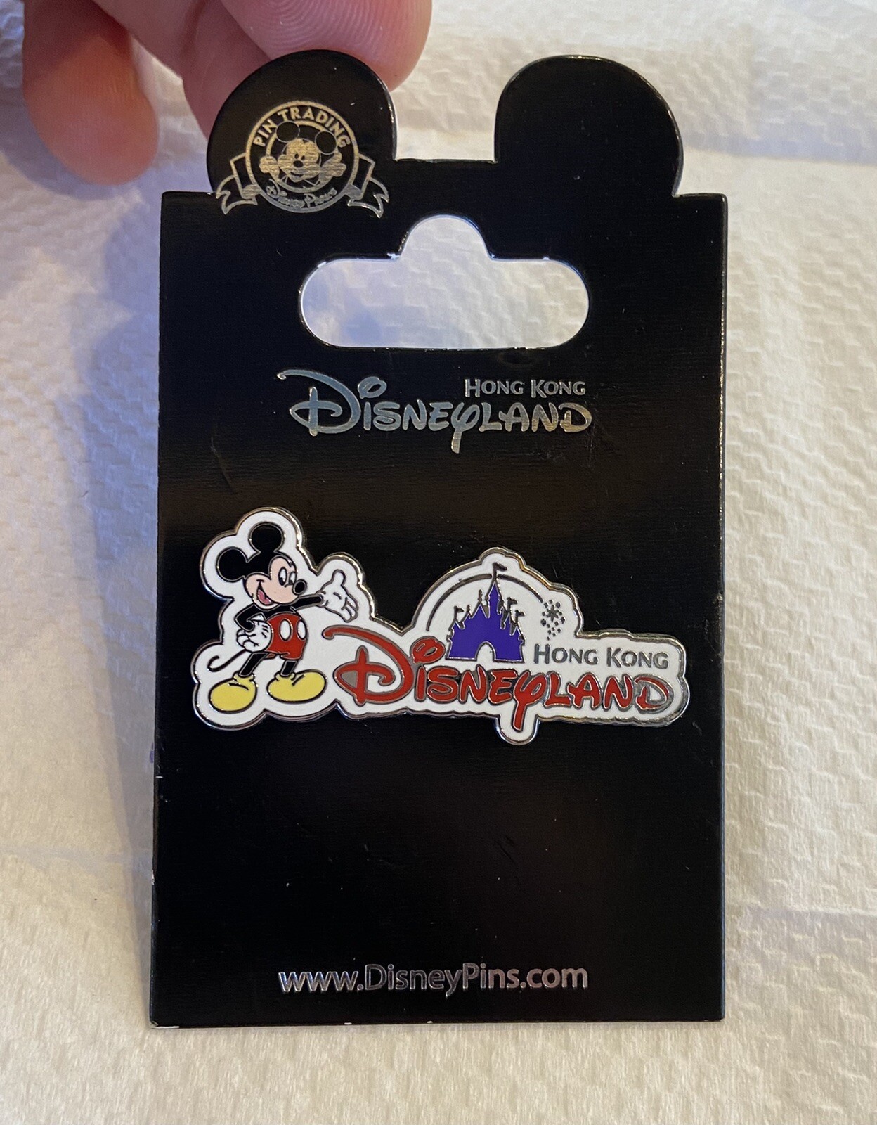 Disneyland Hong Kong Mickey Mouse Pin with Castle 2008