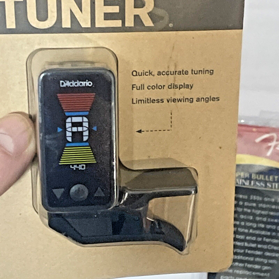 CLIP ON GUITAR TUNER D'ADDARIO + TWO SETS OF ELECTRIC GUITAR STRINGS