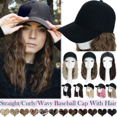 Baseball Cap with Hair Straight Short Bob Hairstyle Blonde Wigs