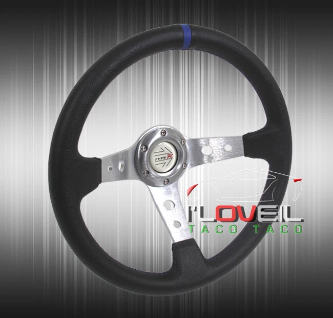 Civic Del Sol Integra Jdm Steering Wheel Blue Stitch+Quick Release + Hub Adapter Foto 3 de 3
