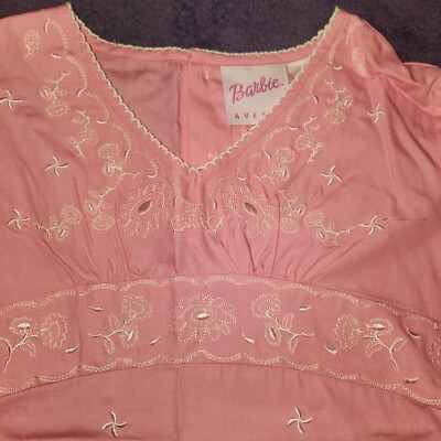 BARBIE sz 6 Pink Longsleeved Shirt Embroidered Classic NWOT | eBay