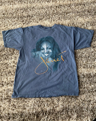 Vintage Janet Jackson Janet 2001 All For You Tour Blue T Shirt