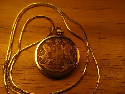 1835 East India Company Quarter Anna Pendant with a 24" 18k Gold Filled Chain.