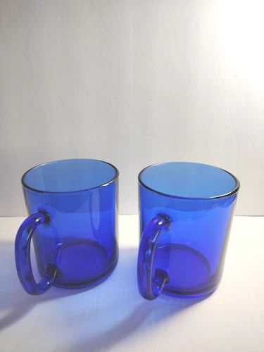 Vintage Cobalt Blue Coffee Cups Made in France 3 3/4 Tall Great Condition