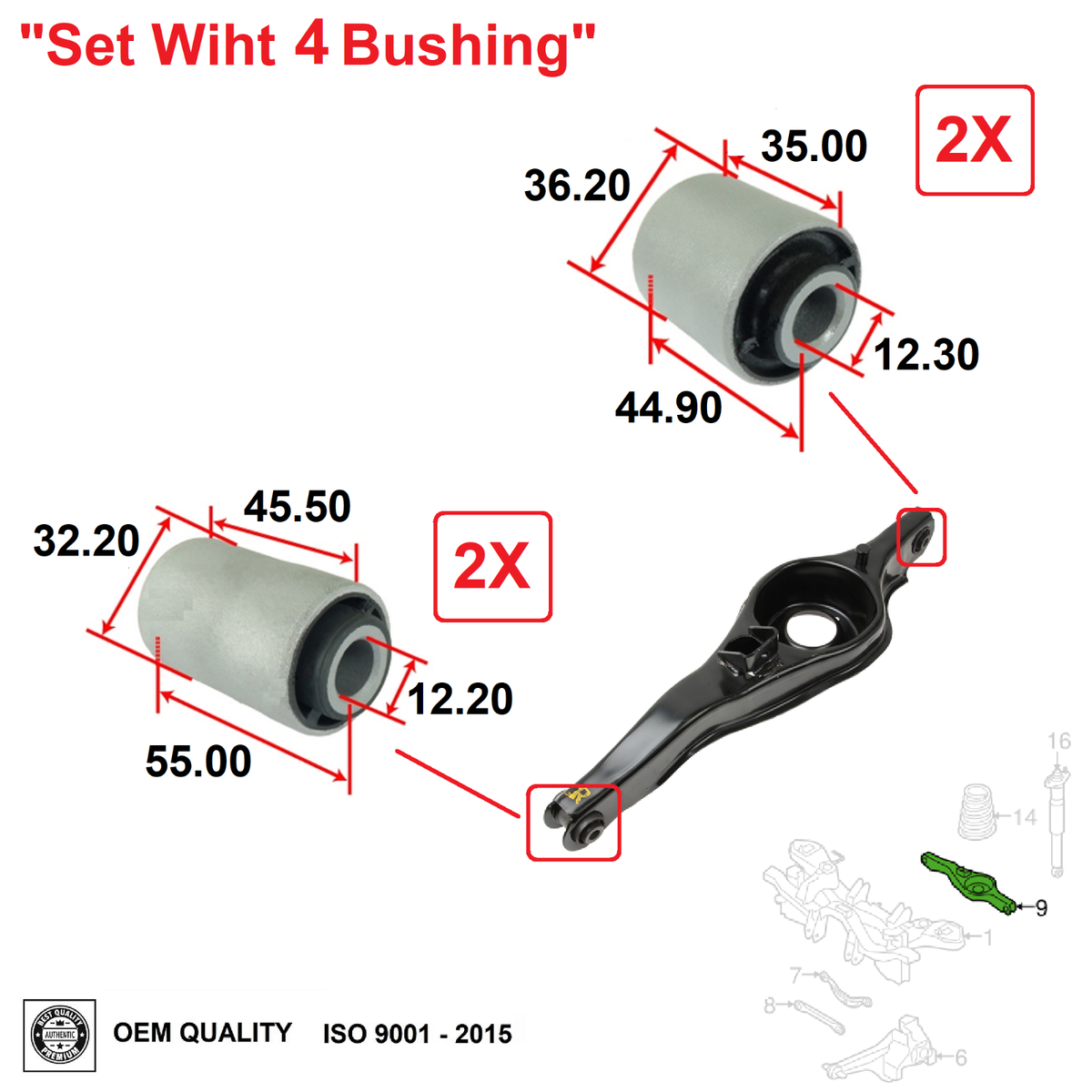 Rear Control Arm Bushing For MAZDA CX-7 CX7 2007-2012 Both Sides