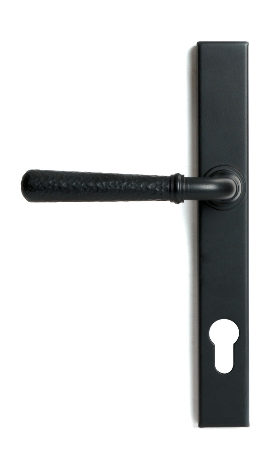From The Anvil 46388 Matt Black Hammered Newbury Slimline Espag. Lock Set