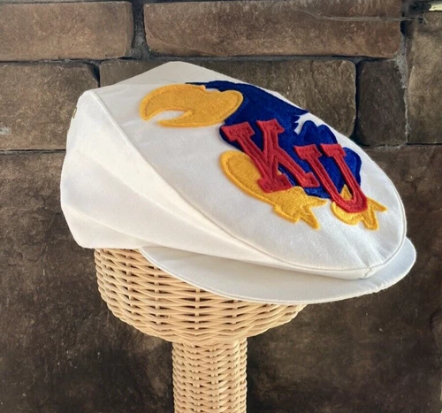 Vintage Kansas University Jayhawks Rare Flat Cap Hat KU Bookstore Charmaine