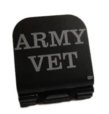 ARMY VET Laser Etched Aluminum Hat Clip Brim-it