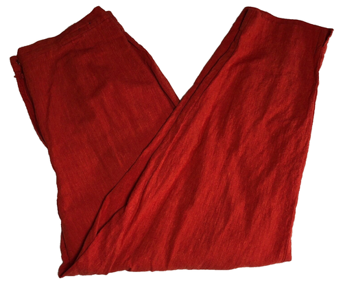 Venezia Womens Linen Blend Dress Pants Sz 14/16 Red Button/Zip Straight Leg NWT - Picture 3 of 12
