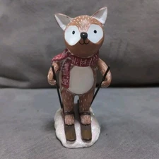 Transpac Winter Critter Fox Figure Skiing