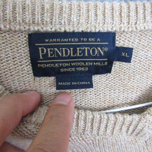 Pendleton Sweatshirt Men Extra Large Brown Cashmere Pullover Grandpa - Picture 2 of 9