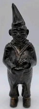 Antique 1908 AC Williams Cast Iron Circus Clown Jester Penny Coin Bank 6"
