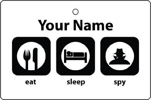 Personalisierter EAT SLEEP SPY Auto Lufterfrischer - Bild 1 von 2