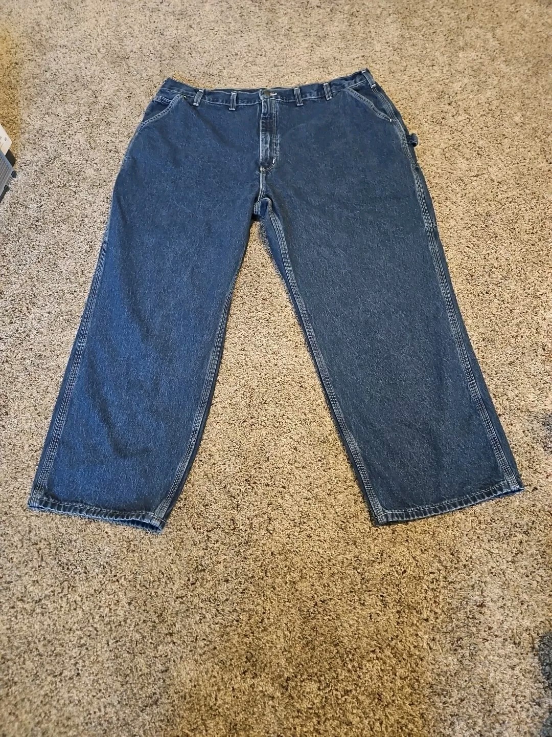 Carhartt Mens Denim Carpenter Blue Jeans Size 42 x 27.5 Inches Cargo Pants