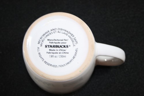 Starbucks Coffee Mug White Red Heart Short Espresso? 3" x 3" - Imagen 4 de 4