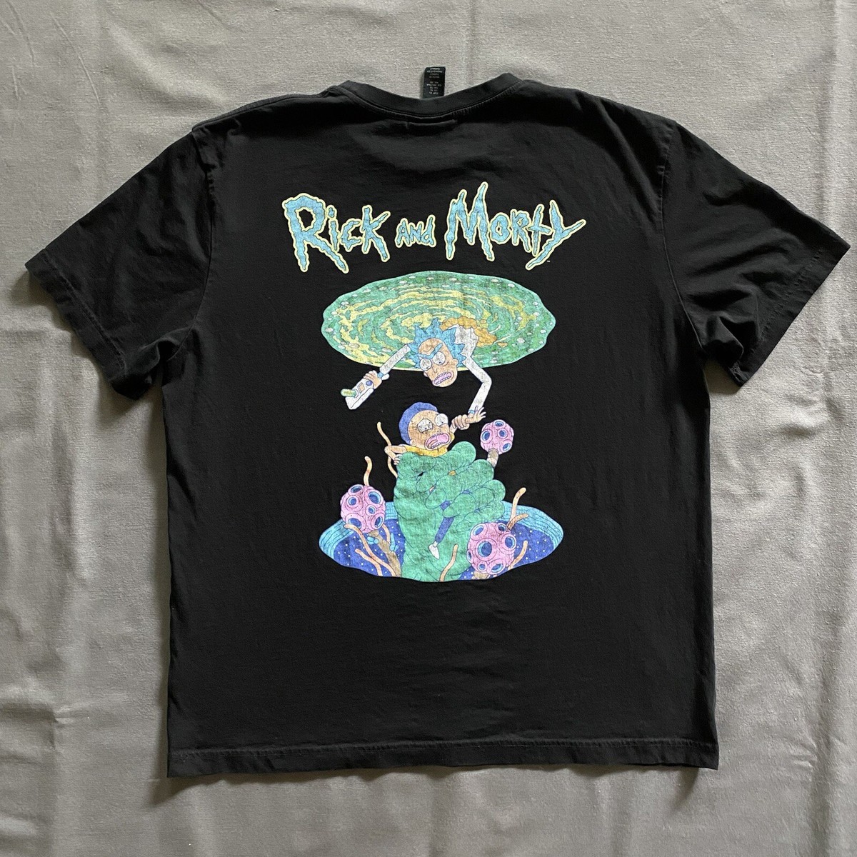 H&M Rick And Morty T Shirt Mens Size XL Black Short Sleeve Cartoon Network  2021