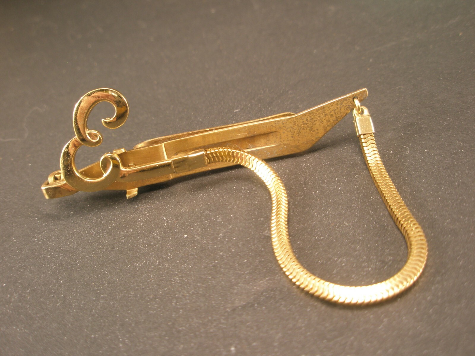 E Monogram Initials Letter  Snake Chain Vintage F… - image 1