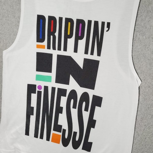Bruno Mars Men Shirt Medium White Drippin in Finesse 24K Magic World Tour Tank - Picture 8 of 8