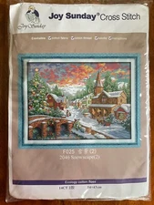 Joy Sunday #F025 - Snowscape with Church - Counted Cross Stitch Kit - New