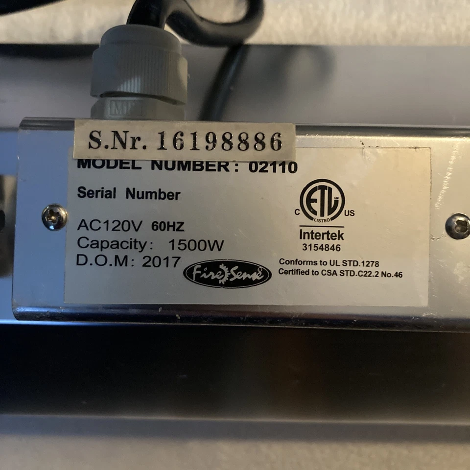 Fire Sense Patio Heater 1,500-Watt Stainless Steel Wall Mount Infrared Electric - Image 2 of 4