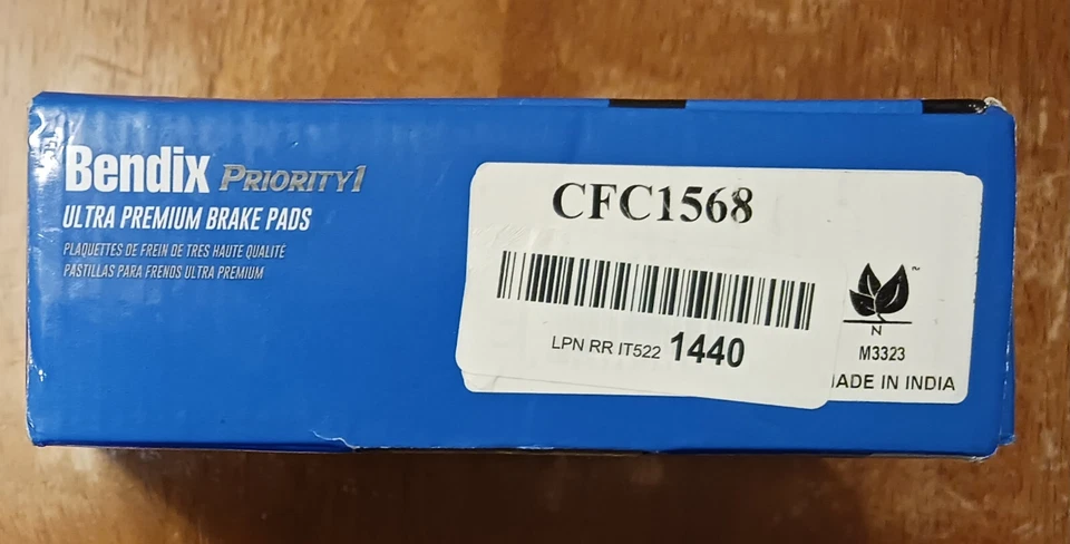 Bendix Priority1 Juego Pastillas Freno Delanteras Cerámicas CFC1568, 12-17 Fiat 500, 68102483AB Foto 3 de 4