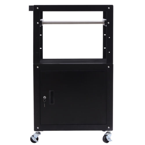 Portable Av Cart Multipurpose Rolling Small Office Laptop Table w/ Power Socket - Picture 3 of 12