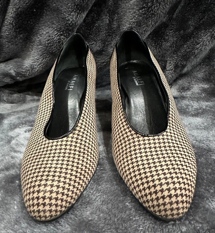 NEW Amalfi By Rangoon, Della/TES Taupe Classic Houndstooth w Box FREE SHIPPING - Image 3 of 4