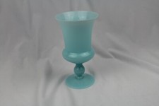 Vintage PORTIEUX VALLERYSTHAL Blue Opaline Milk Glass Goblet Wine