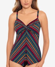 Miraclesuit Multi L123111 Love Knot Women's Tankini Top Size 8