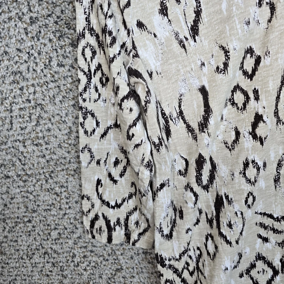 Chicos Топ женщин 0 США маленький бежевый богемное вышитый бисером v-образным вырезом футболка повседневный - Изображение 3 из 4