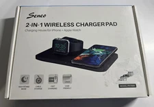 Seneo 2 in 1 Wireless Phone Charging Pad w/ iWatch Stand Dock For iPhone iWatch