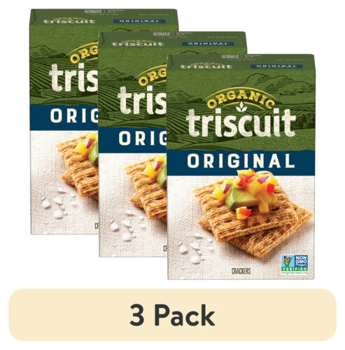 7 oz(3 pack) Triscuit Organic Original Whole Grain Wheat Crackers, Vegan, new