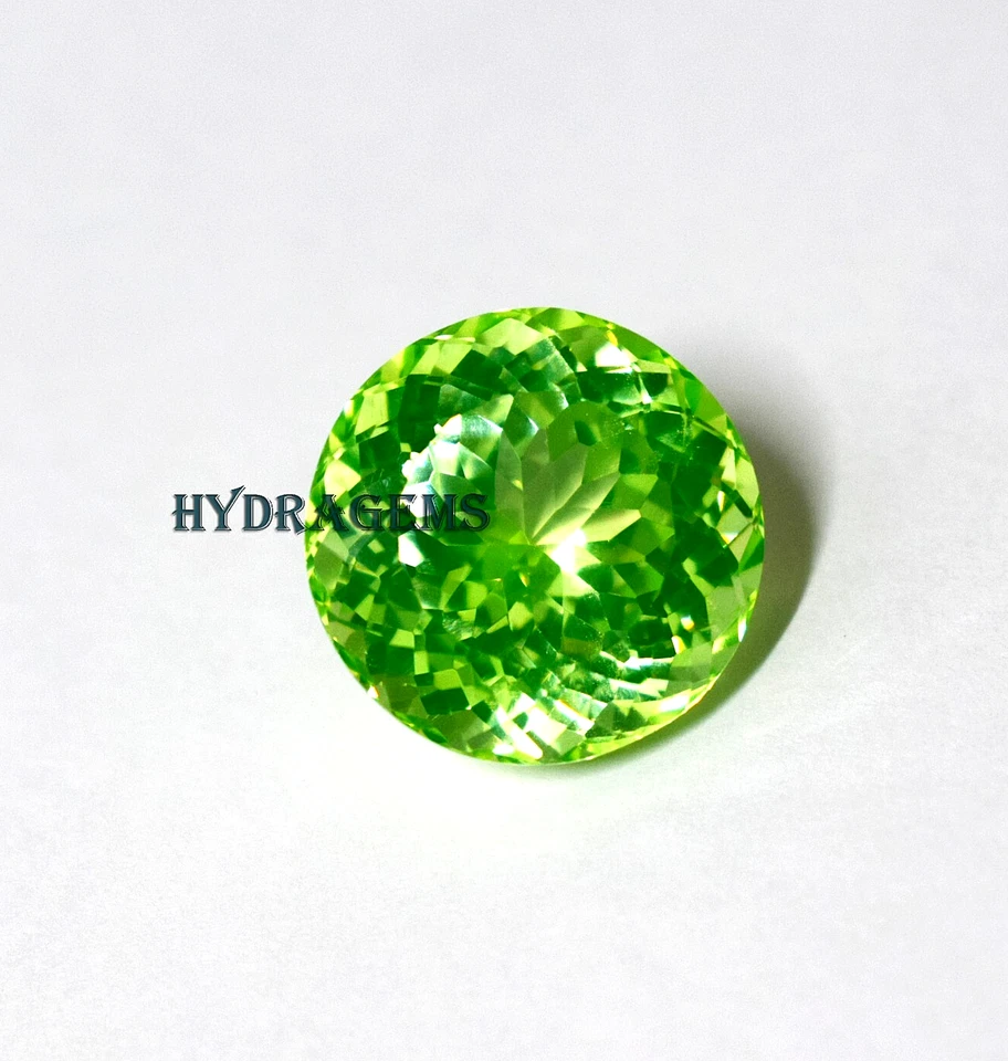 Natürlicher hellgrüner Peridot 28-30 kt runder geschliffener August-Geburtsst... - Bild 4 von 4