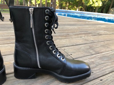 zara micro studded leather biker ankle boots