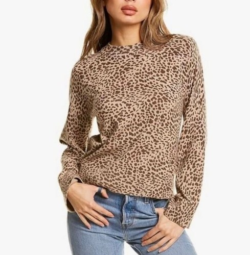 Mock Neck Leopard Knit Chenille Sweater main image 1