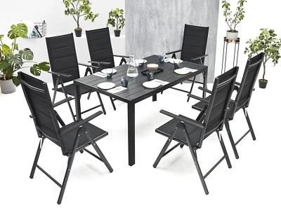 MAT-COMPANY 6+1 Sitzgruppe Gartenmöbel Gartengarnitur Tisch Stuhl Essgruppe Gartenset