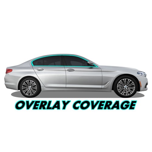 Chrome Delete Blackout Vinyl for 2017-20 BMW 5 Series Sedan Window Trim - Picture 2 of 5