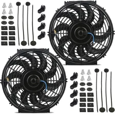 DUAL 12-13 INCH 12-VOLT 90W ELECTRIC RADIATOR COOLING FANS AUTO-MOTIVE CAR TRUCK