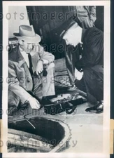1949 Salt Lake City Fire Officials Check Gasoline of Unknown Source Press Photo