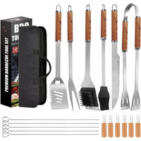 Grillbesteck Set 17-Teilig Edelstahl Mit Tragetasche GrillzubehöR BBQ Camping