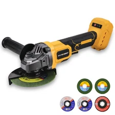 Cordless 4-1/2" to 5" Angle Grinder Compatible Dewalt 20V Max Battery Brushless