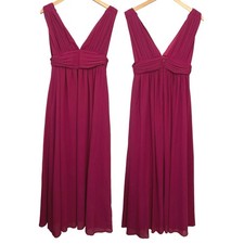 Lulu’s Womens XS Heavenly Hues Magenta Maxi Dress Deep V Evening Formal Wedding
