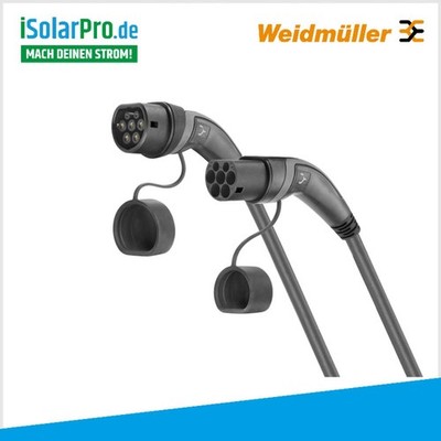 7.5 Meter 22kW Weidmüller AC Ladekabel CA-T2T2-7.5M-22/3-R-BBG