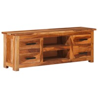 Tv-Schrank Massivholz 110X30X40 Cm Wohnzimmer Sideboard Lowboard