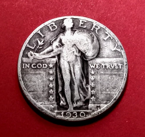 1930 SILVER STANDING LIBERTY QUARTER 25¢ 96-Year-Old Coin Choice VF+ #8b2