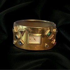 Vintage Franklin Mint Bob Mackie jeweled hinged bangle watch
