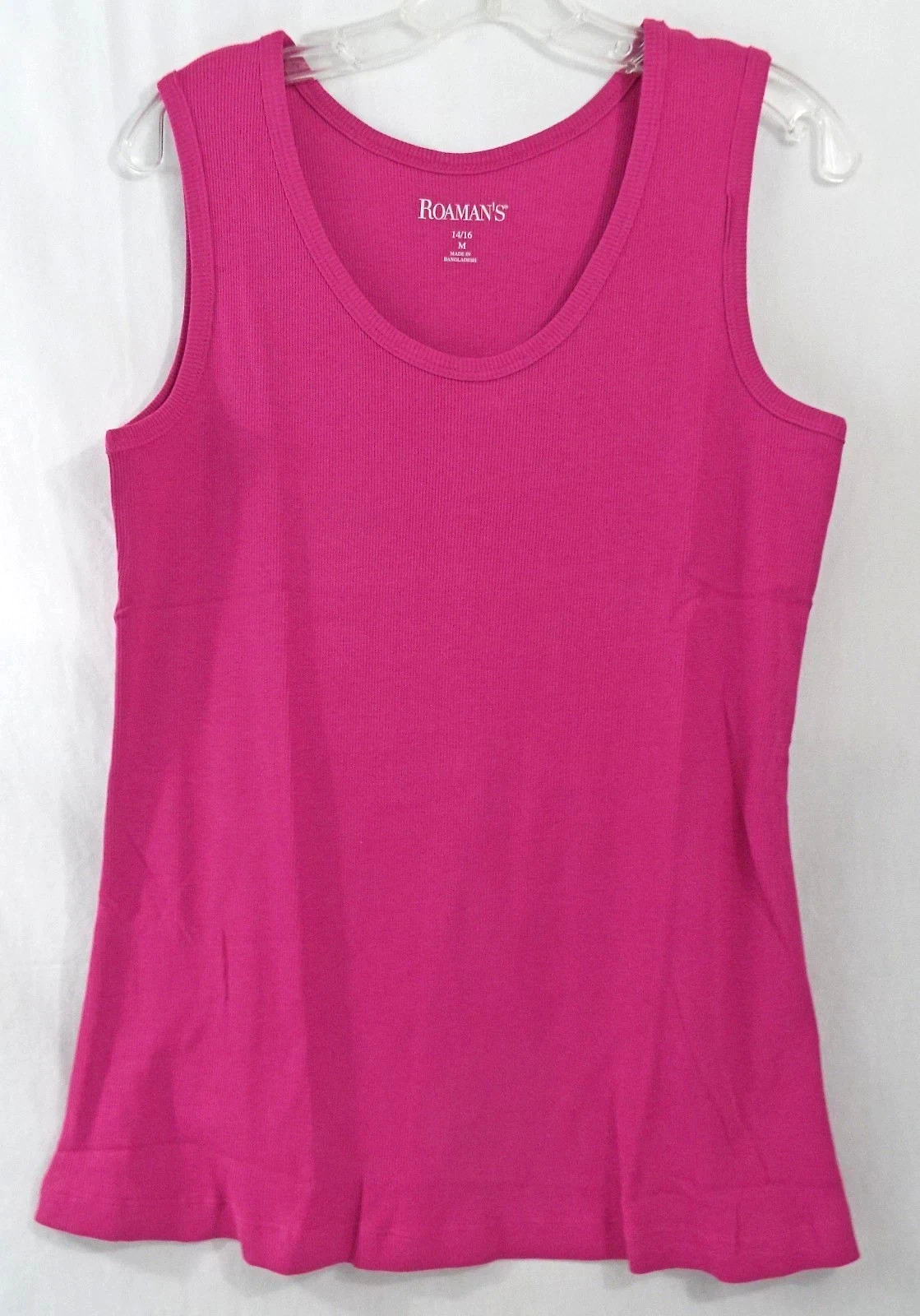 Tank Top Berry Pink Ribbed Sleeveless Romans 1X by Romans-image