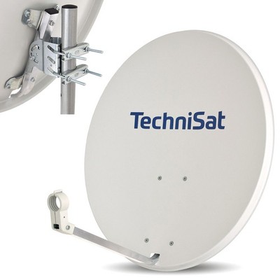 TECHNISAT 80 cm Satelliten SAT Spiegel Schüssel Antenne Stahl 4K UHD hellgrau